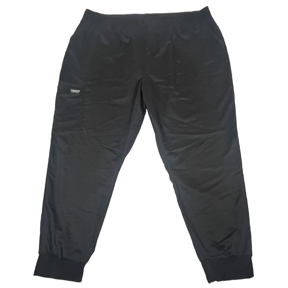 Cherokee Workwear WW115 Women 3XL Black Jogger Scrub Pants Medical Uniform Rayon